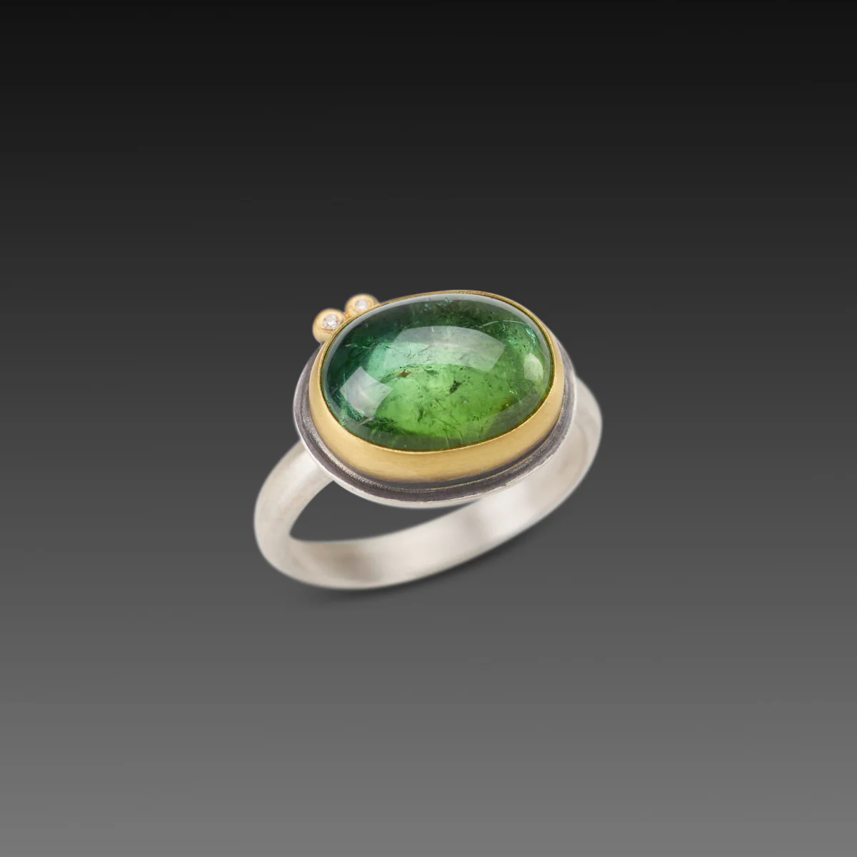 Smooth Green Tourmaline Ring - Image 3