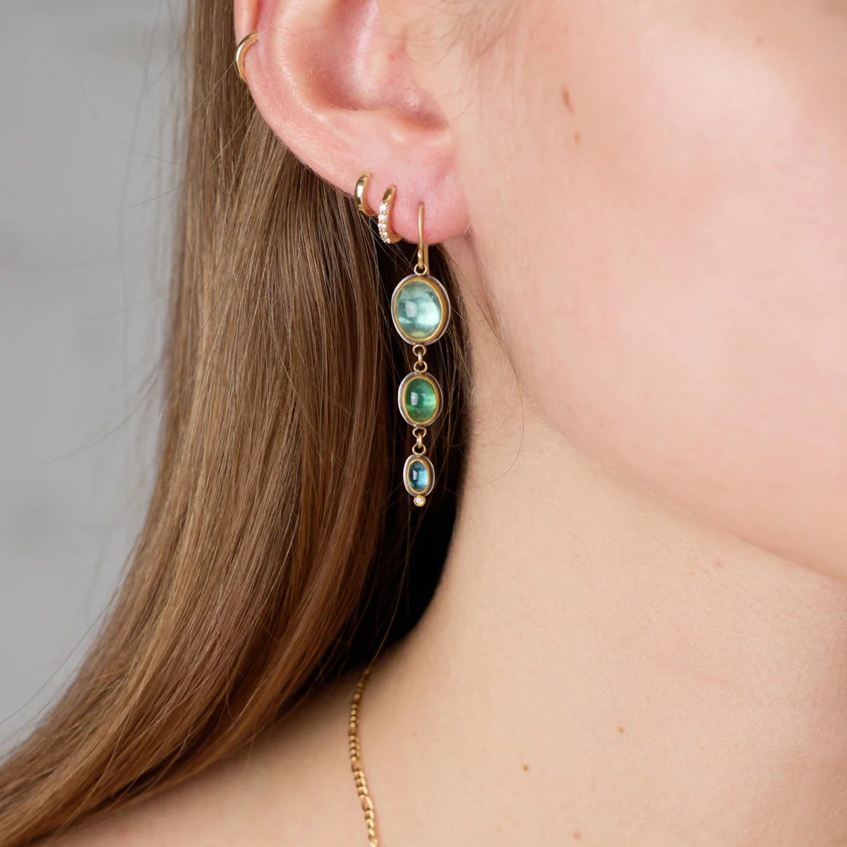 Smooth Ombre Tourmaline Earrings - Image 2