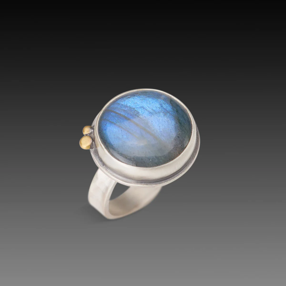 Smooth Round Labradorite Ring - Image 3