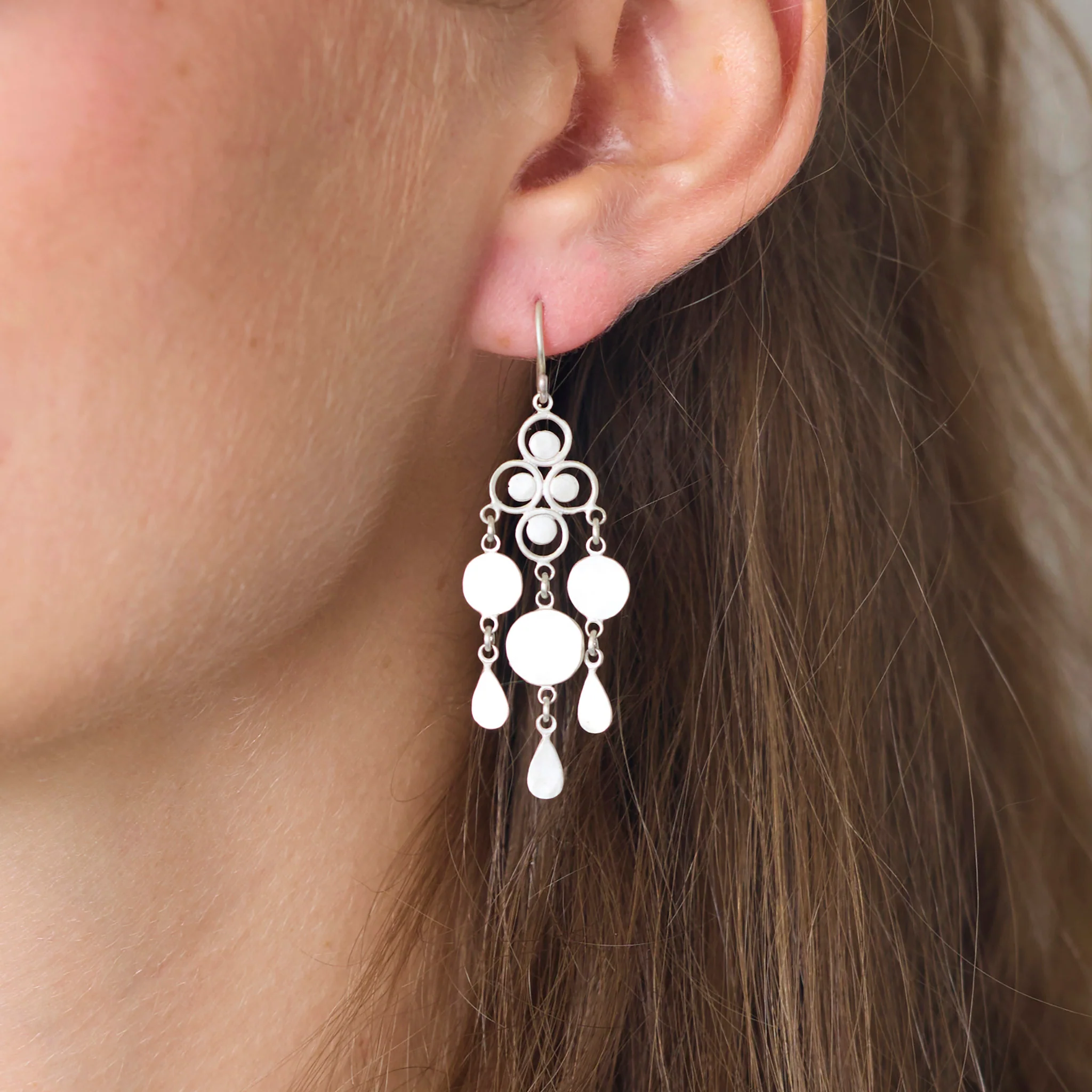 Sterling Silver Chandelier Earrings - Image 2