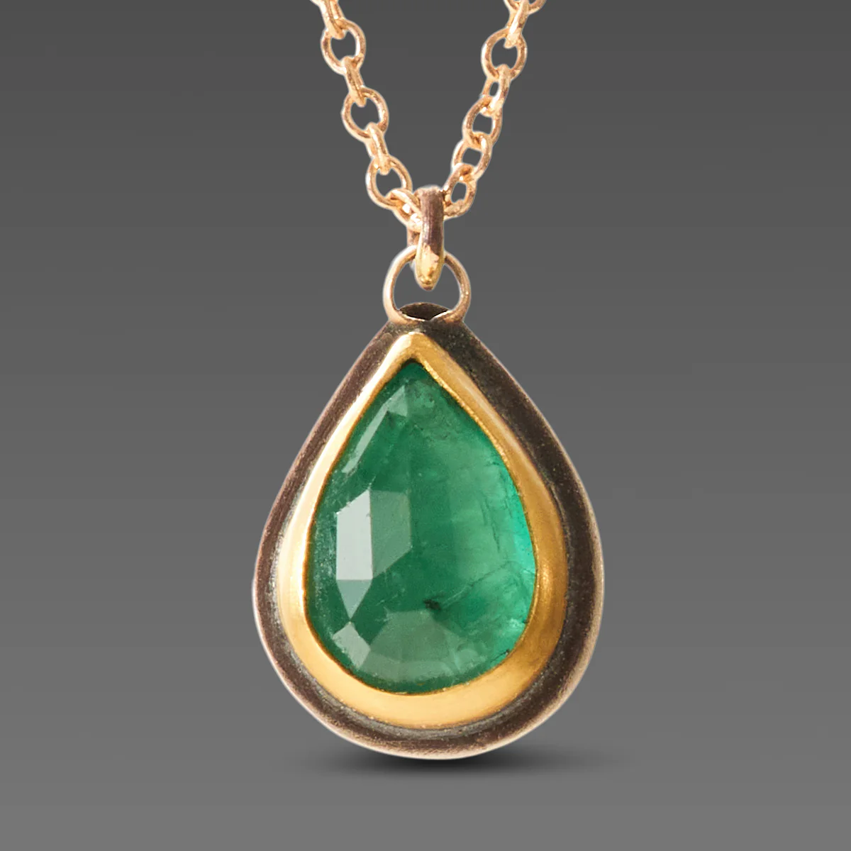 Teardrop Emerald Necklace - Image 2