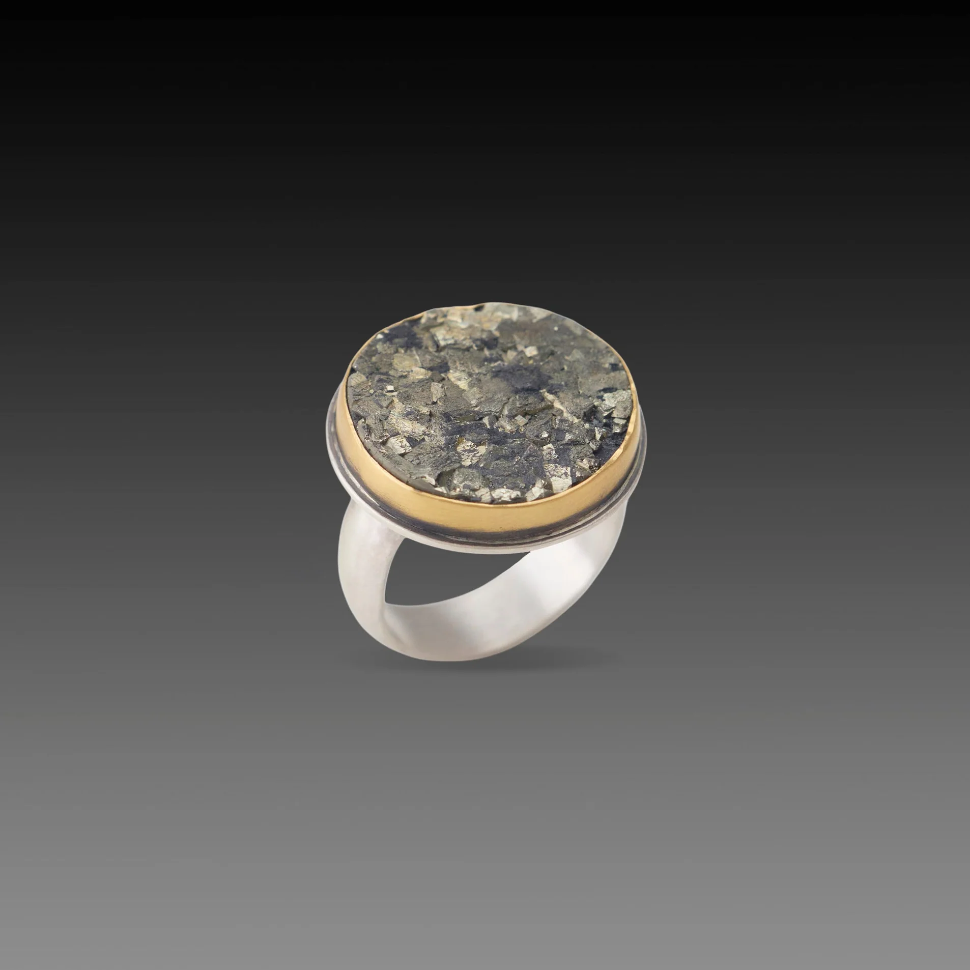 Textured Pyrite Ring