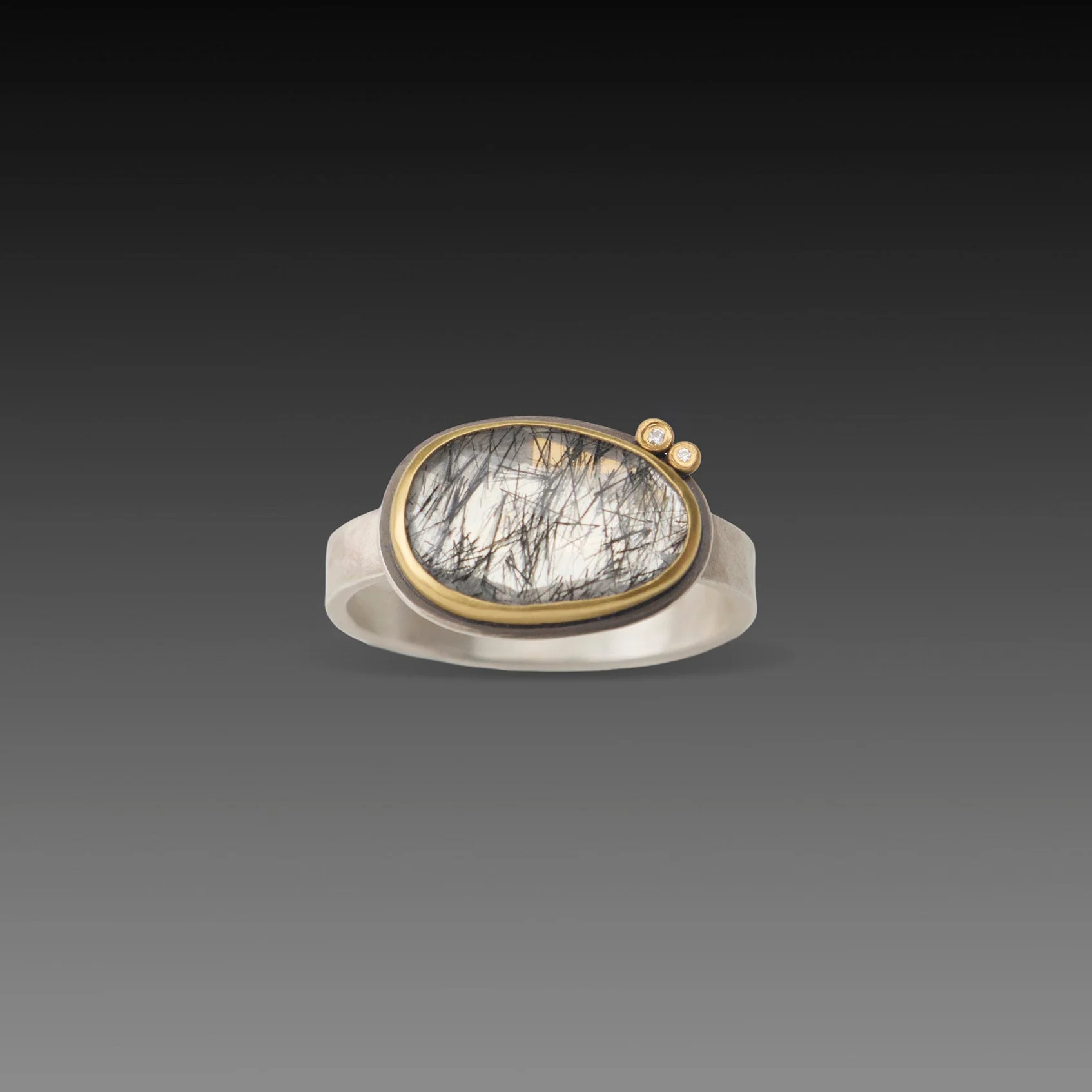 Tourmalinated Quartz Ring