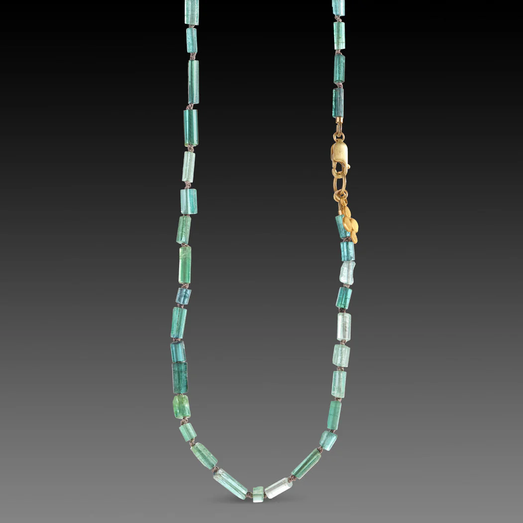 Tourmaline Crystal Necklace with 22k Charm - Image 2