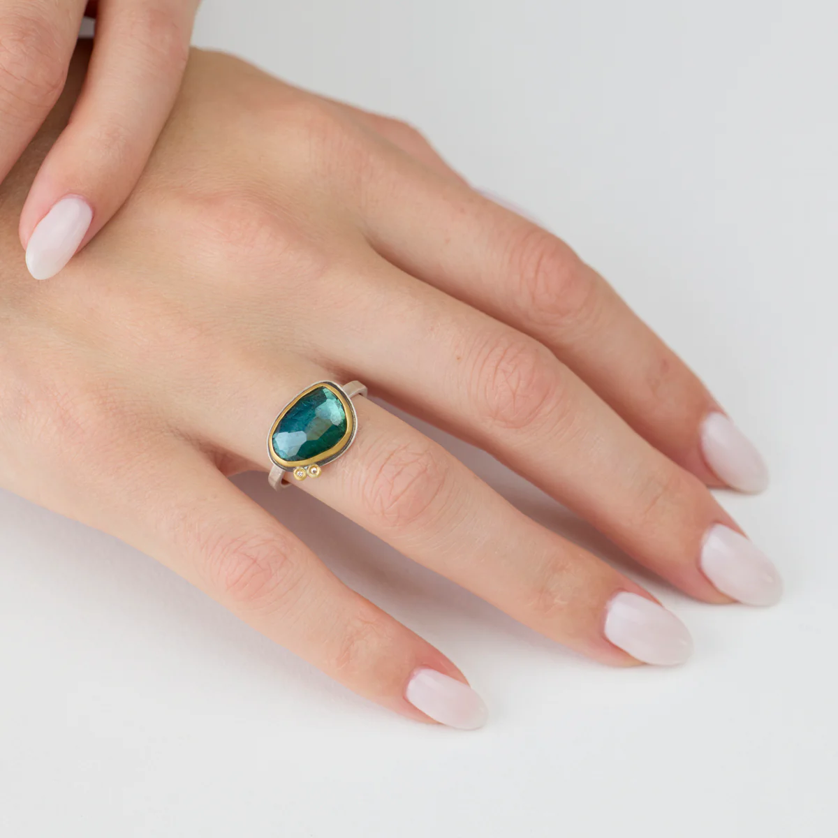 Tourmaline Ring with Diamonds - Image 2