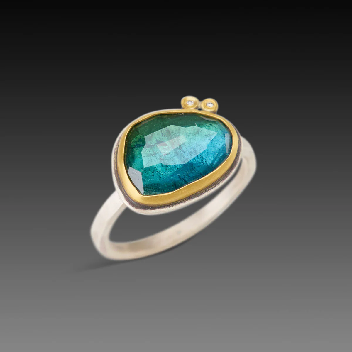 Tourmaline Ring with Diamonds - Image 3