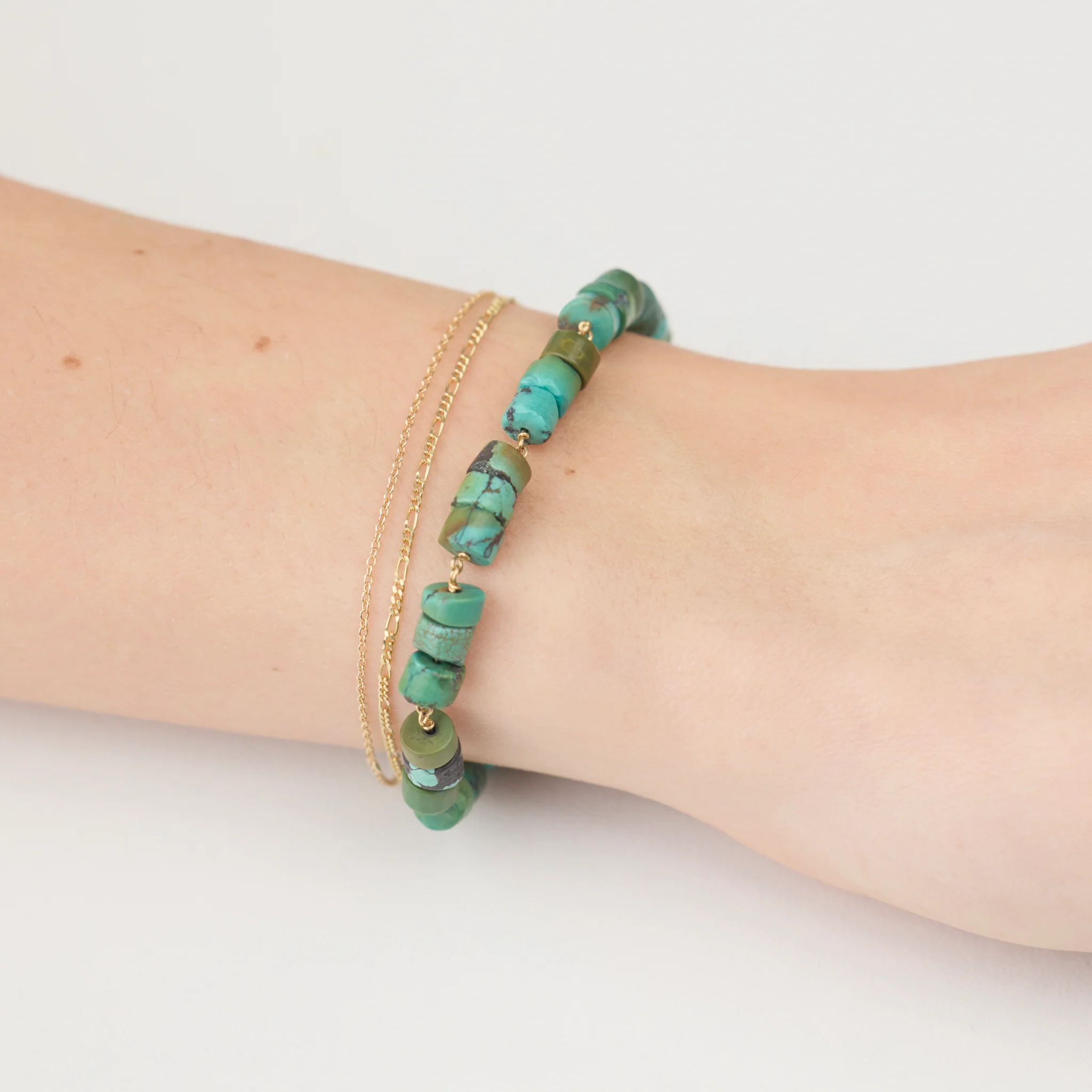 Turquoise and Gold Bracelet - Image 2