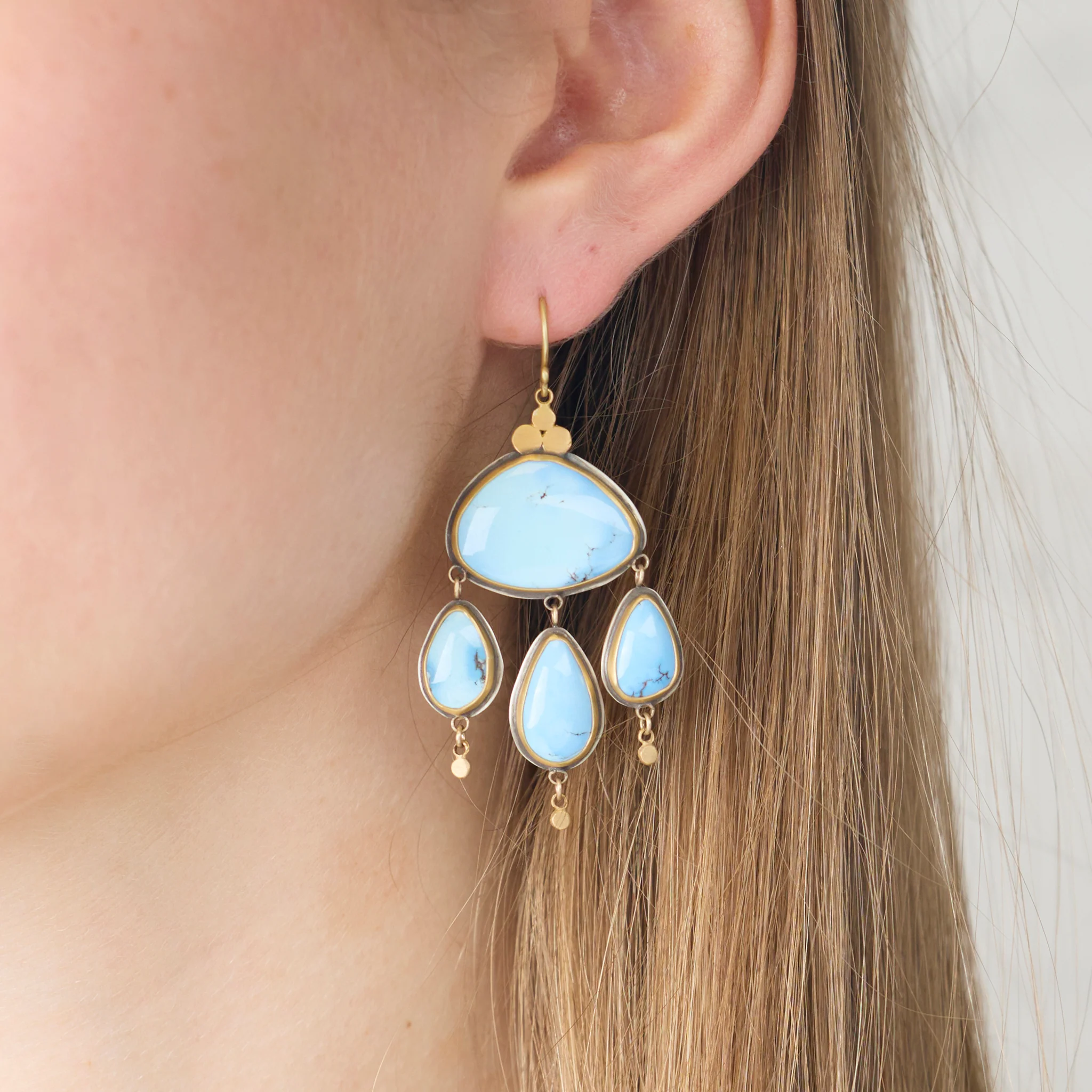 Turquoise Chandelier Earrings - Image 2