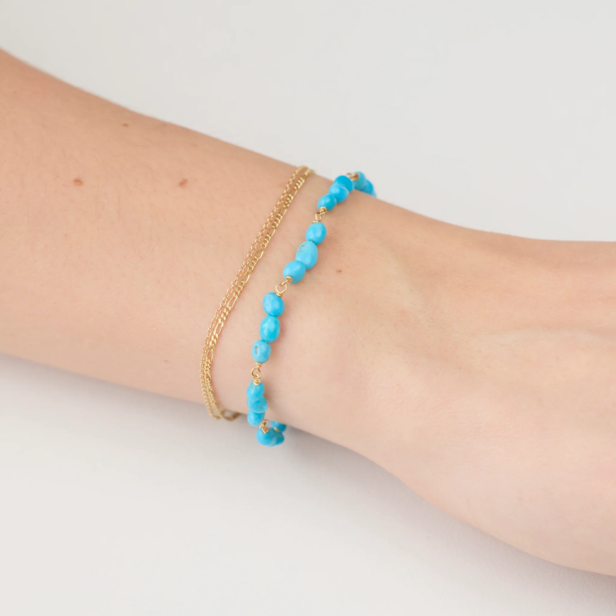 Turquoise & Gold Bracelet - Image 2