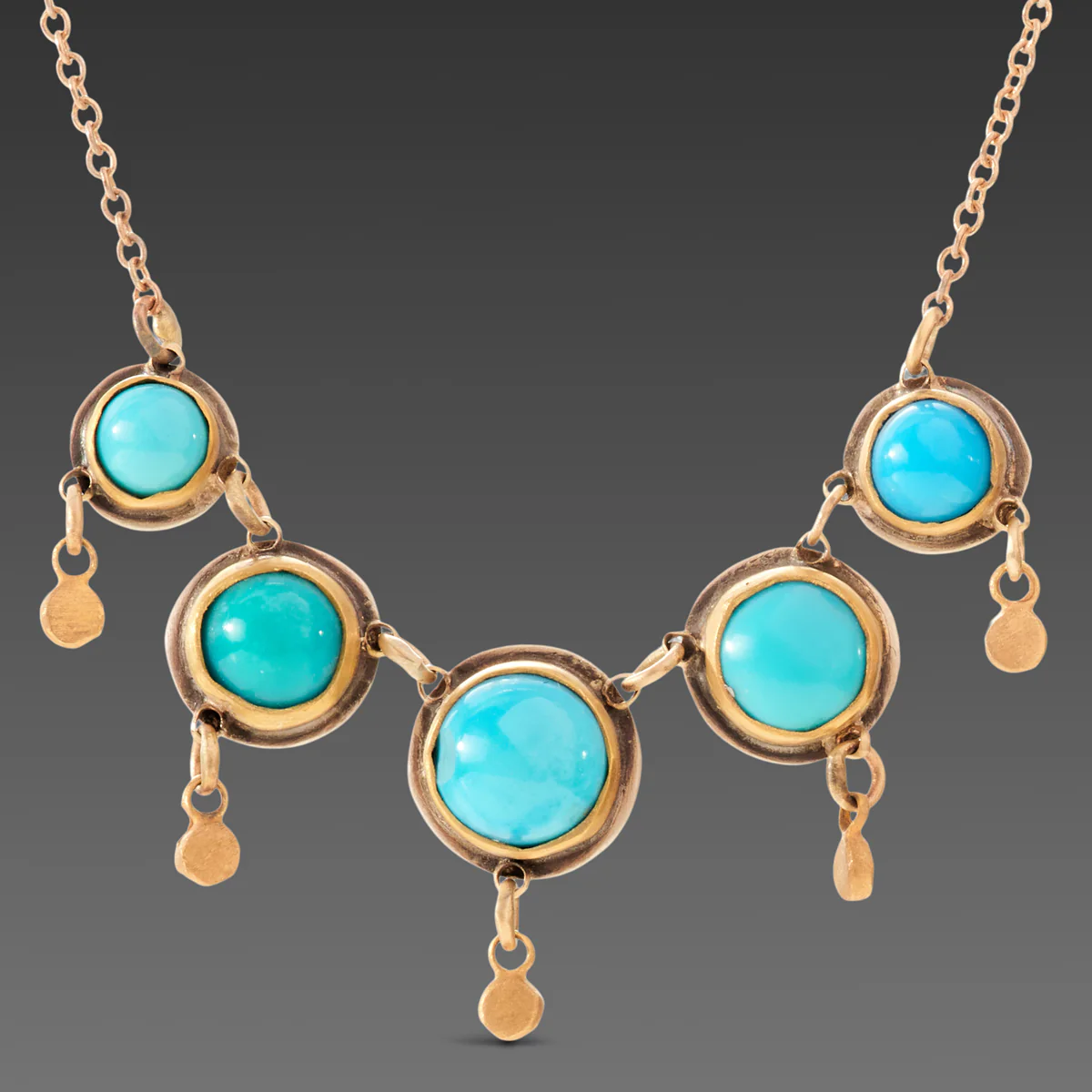 Delicate Turquoise Fringe Necklace - Image 2