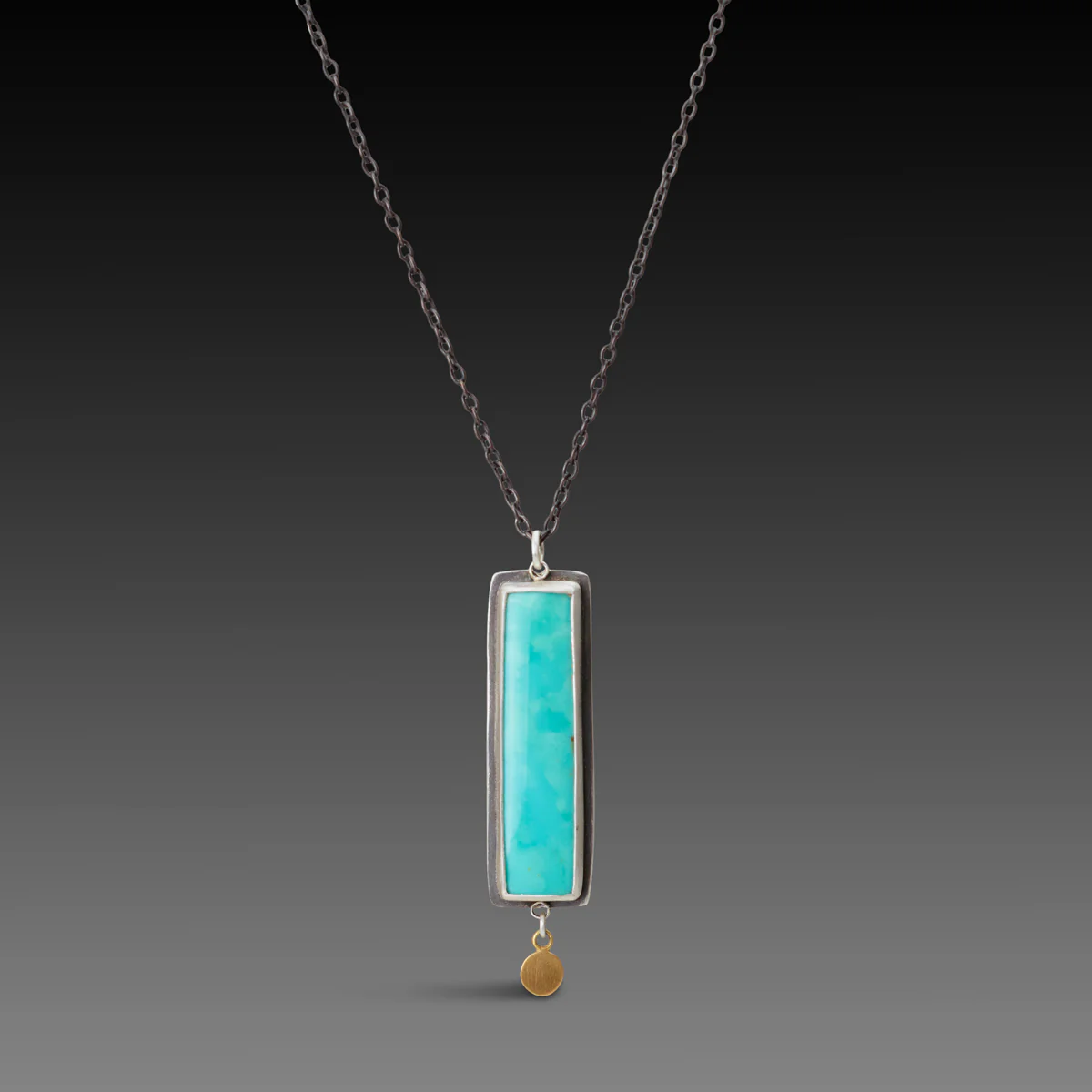 Turquoise Necklace with Gold Disk