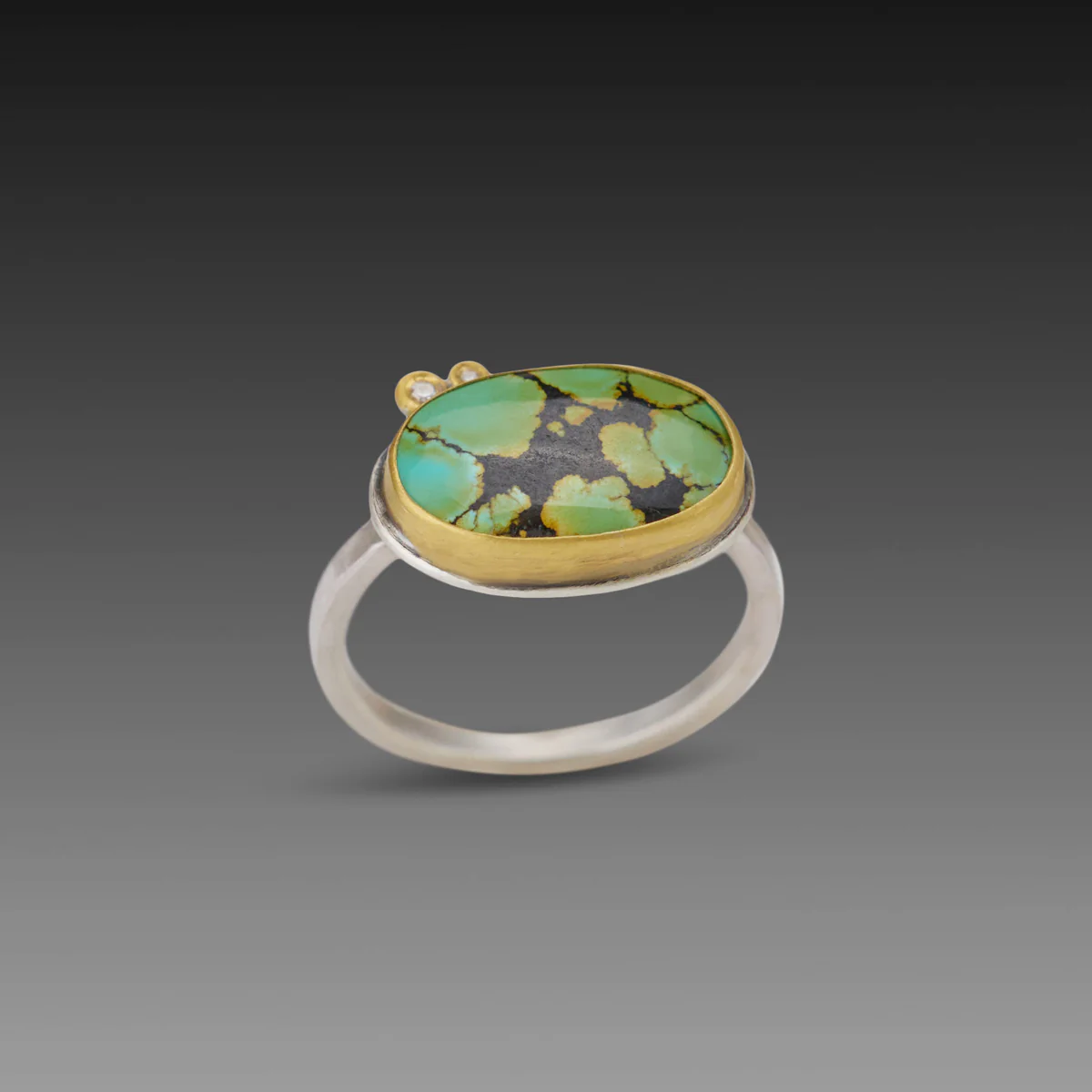 Turquoise Ring with Diamonds - Image 3