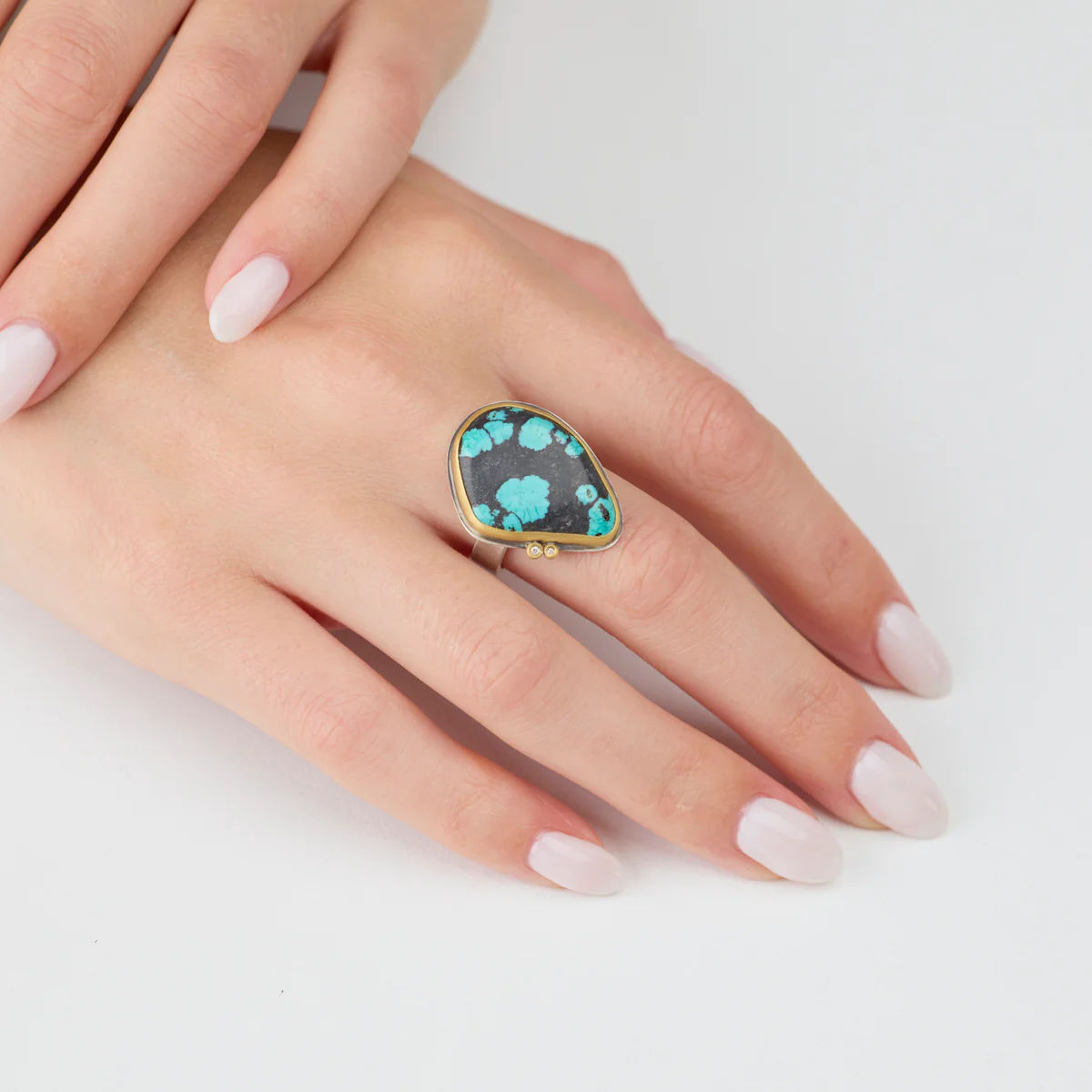Turquoise Ring with Diamonds - Image 2