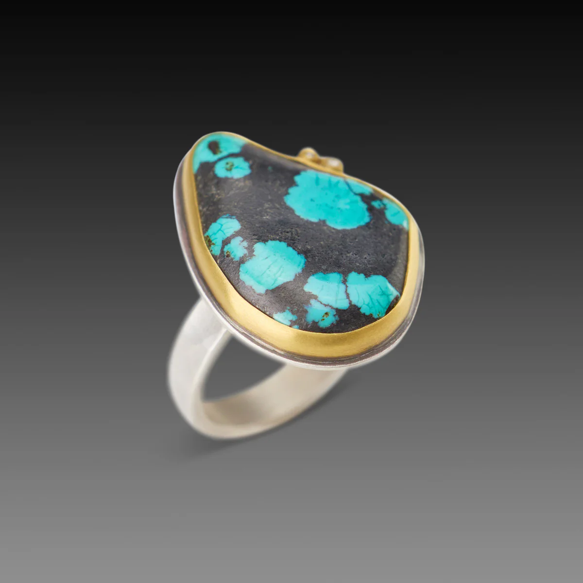 Turquoise Ring with Diamonds - Image 3