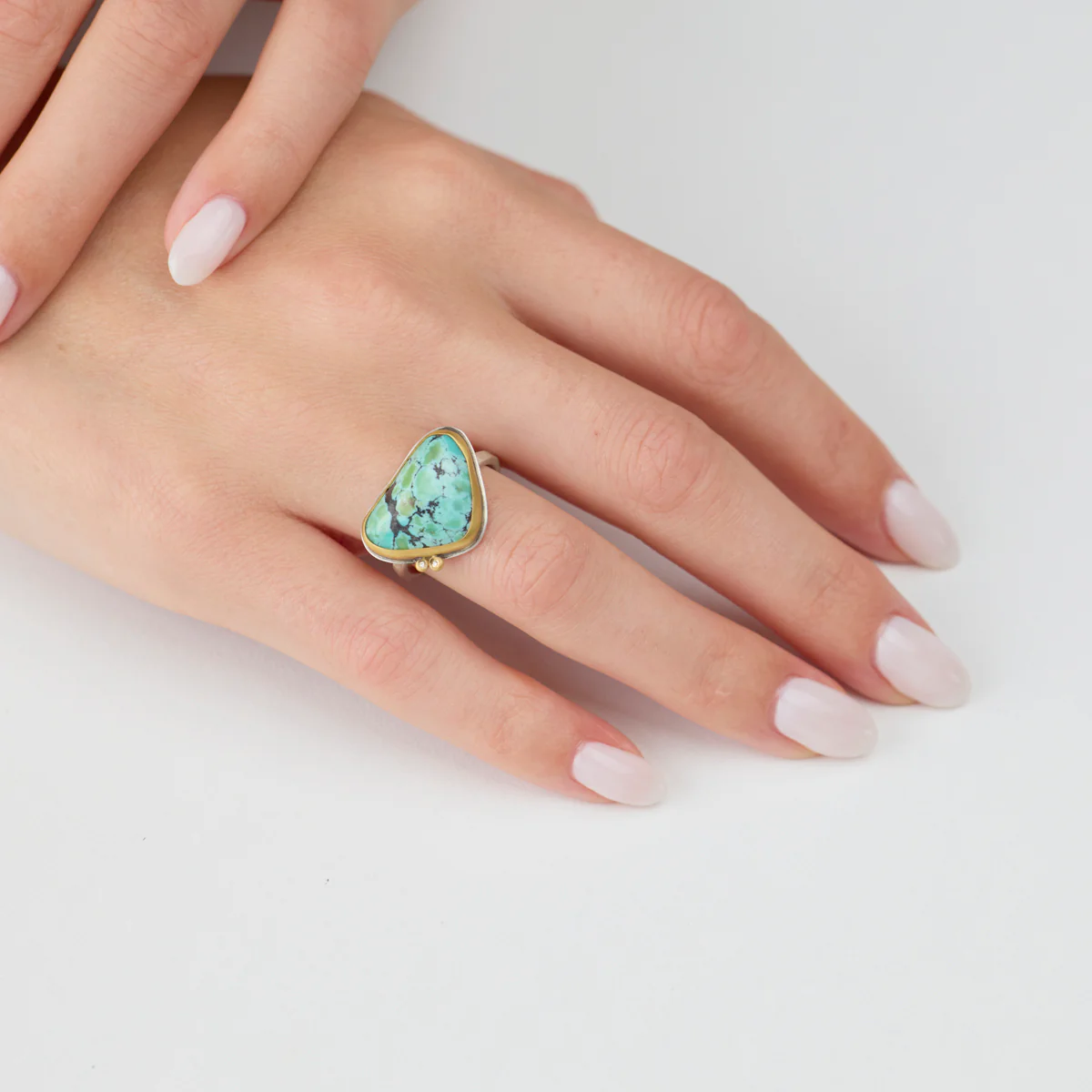 Turquoise Ring with Diamonds - Image 2