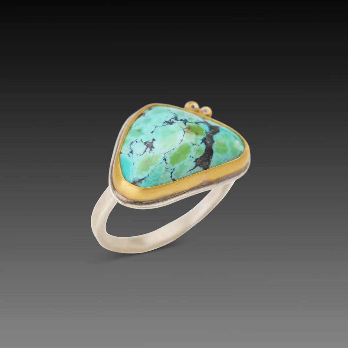 Turquoise Ring with Diamonds - Image 3