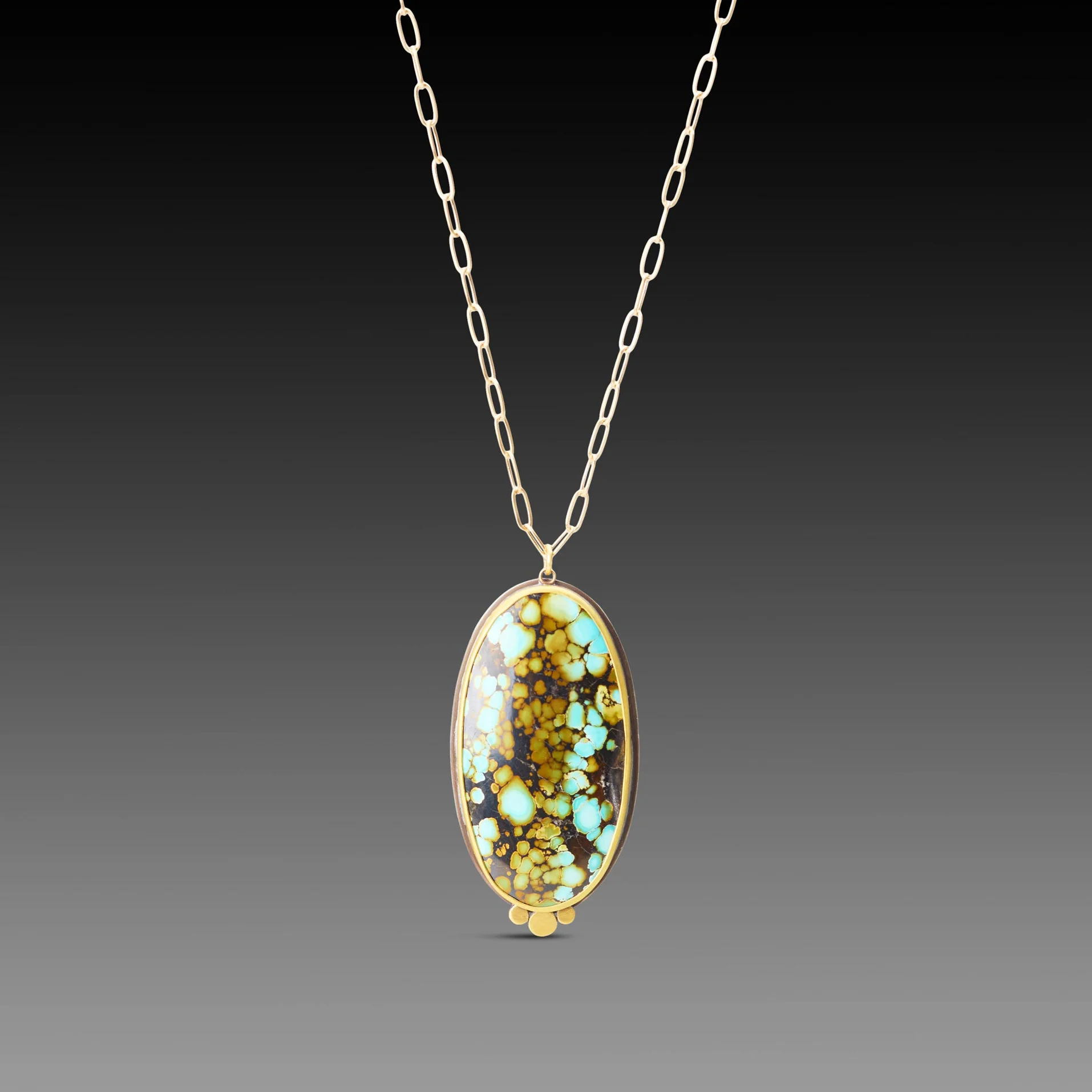 Turquoise Statement Necklace with Gold Trio