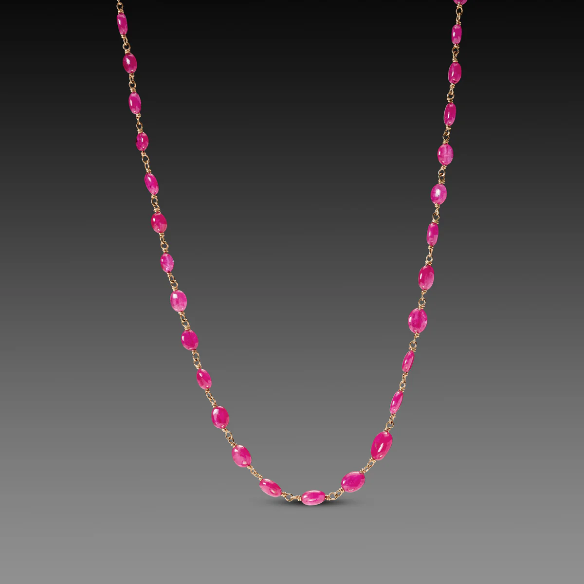 Vibrant Ruby Beaded Necklace