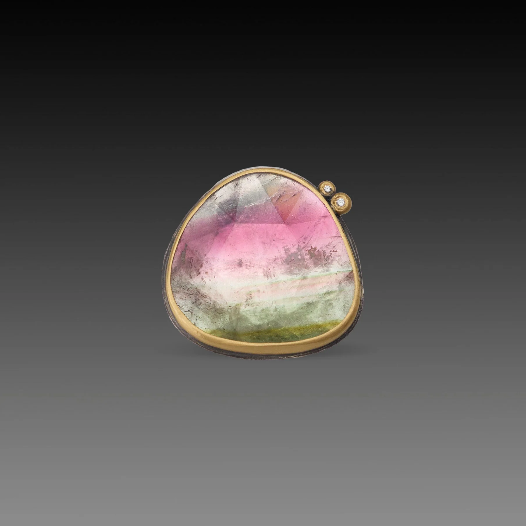 Watermelon Tourmaline Aurora Ring
