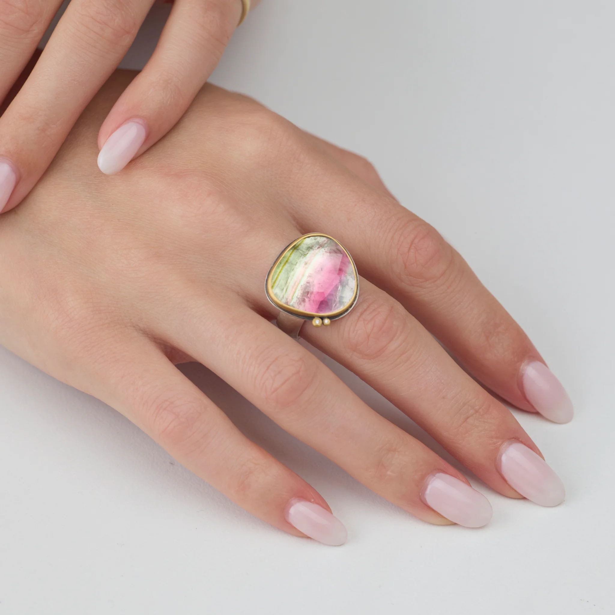 Watermelon Tourmaline Aurora Ring - Image 2