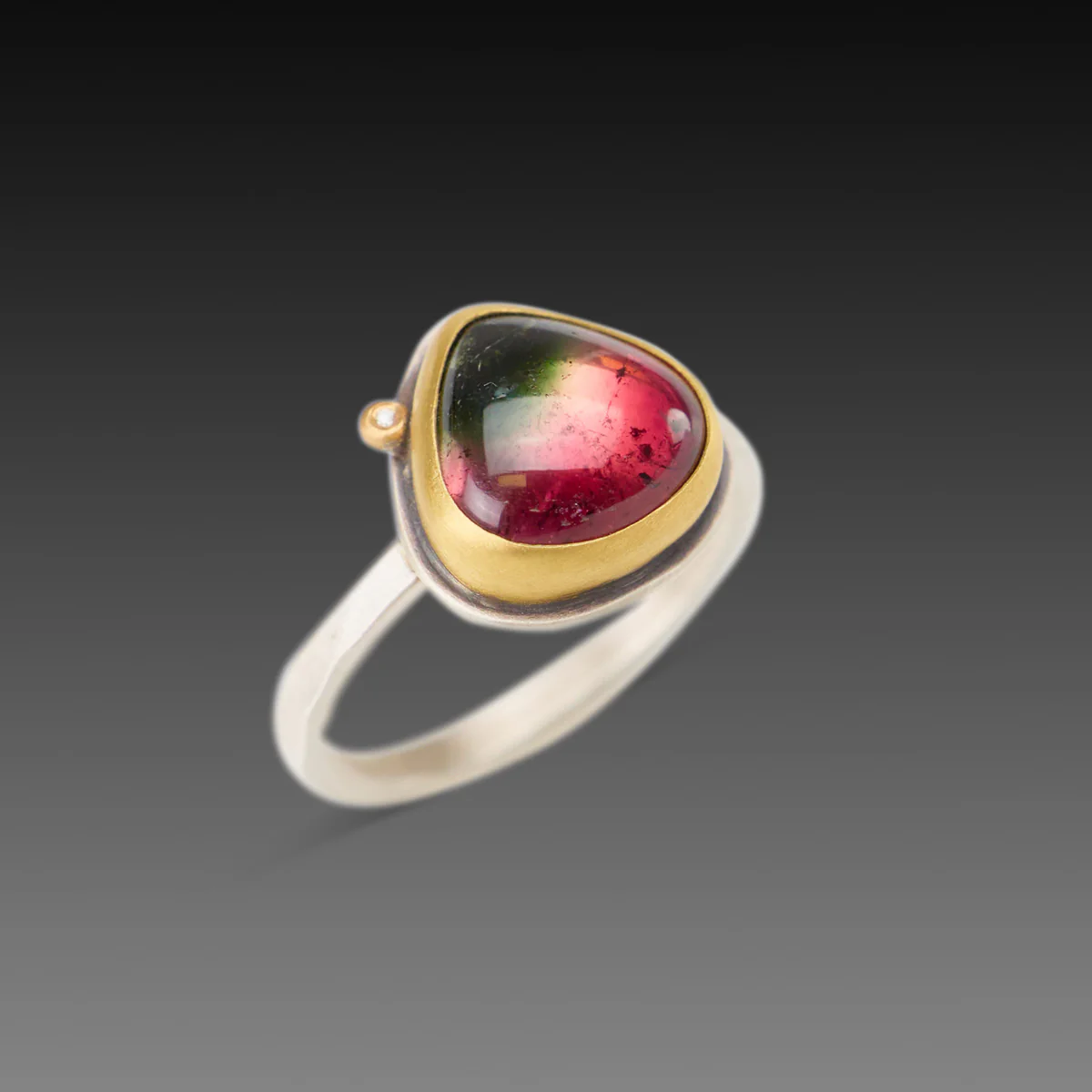 Watermelon Tourmaline Teardrop Ring - Image 3