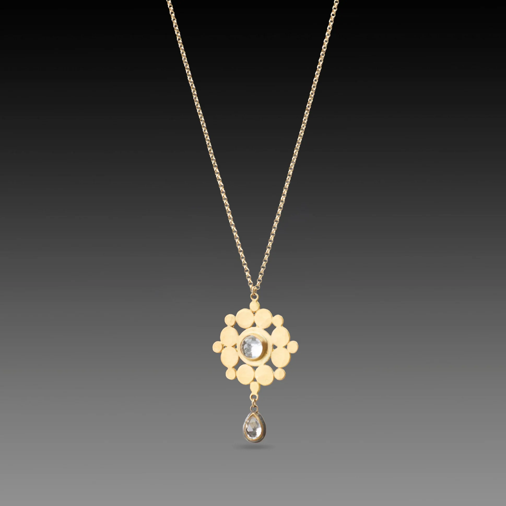 White Topaz Mandala Necklace